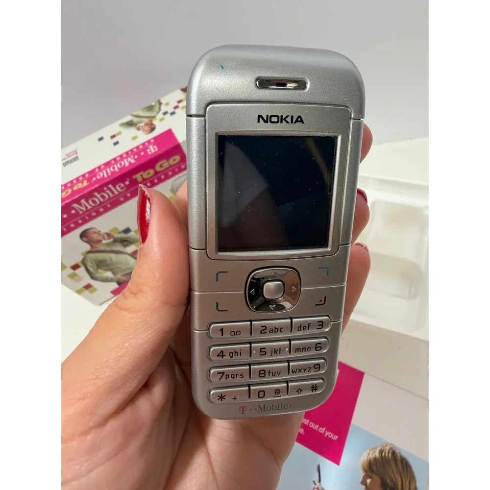 Nokia 6030 T-Mobile To Go Prepaid Silver Cell Phone Vintage Boxed Kit 2007